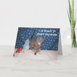Cartão De Festividades Arabella, o Gato - Natal Branco