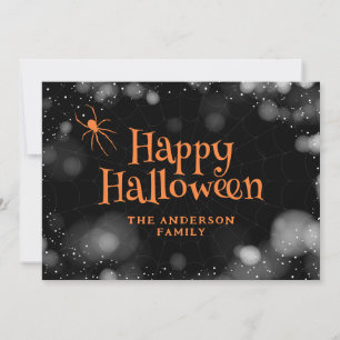 Cartão De Festividades Aranha na Web Happy Halloween Card