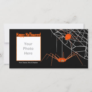 Cartão De Festividades Aranhas Orange Halloween