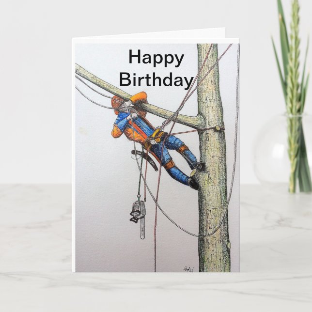 Cartão De Festividades Arborist tree surgeon christmas card (Frente)