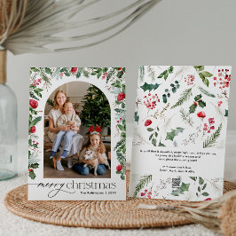 Cartão De Festividades Arca Botânica Moderna 1 Foto Feliz Natal