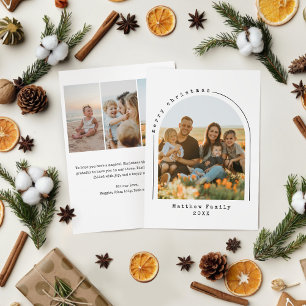 Cartão De Festividades Arca de Fotografias da Família de Natal Moderna Mi