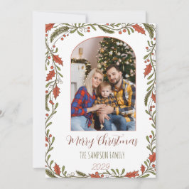 Cartão De Festividades Arca de Natal Botânica - Foto Personalizada da Fam