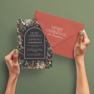 Cartão De Festividades Arca de Natal - cor d'água botânica de Natal Holi