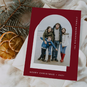 Cartão De Festividades Arca de Natal Simples   Foto em Dois Modernos