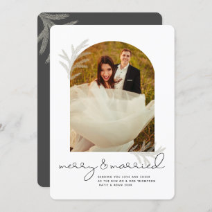 Cartão De Festividades Arca Elegante Feliz e Spruce Moderno Casado