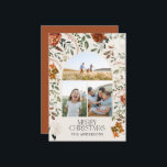 Cartão De Festividades Arca elegante fotobotânica Terracotta 3<br><div class="desc">Black,  natural,  sage green e terracotta floral botânico elegante arca multi3 fotos Cartão de Natal Merry.</div>