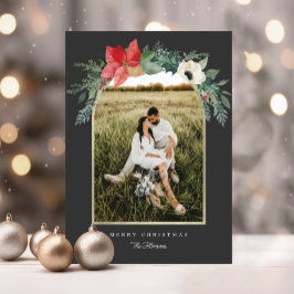 Cartão De Festividades Arca Floral de inverno Feliz Foto de Natal