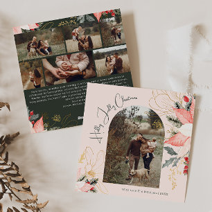 Cartão De Festividades Arca Floral Rosa Holly Jolly Natal Sete Foto