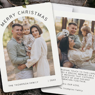 Cartão De Festividades Arca Minimalista Moderna - Duas Fotografias Feliz 