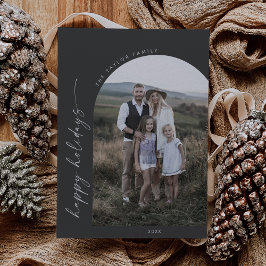 Cartão De Festividades Arca Modern Boho | Foto de feriados felizes da Cin