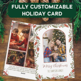 Cartão De Festividades Arch de Natal Botânico - Fotos da Família Personal