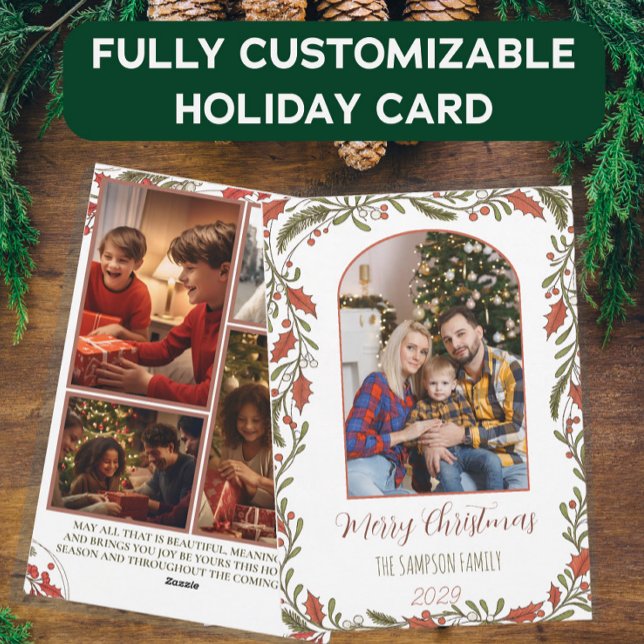 Cartão De Festividades Arch de Natal Botânico - Fotos da Família Personal (Criador carregado)