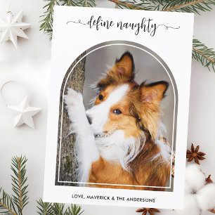 Cartão De Festividades Arch Elegante Define Foto De Pet De Natal Maldita