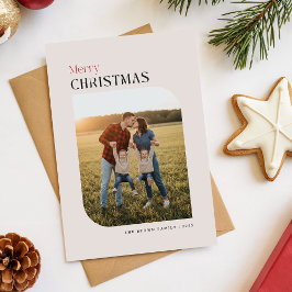 Cartão De Festividades Arch Family Photo Portrait Christmas Holiday Card