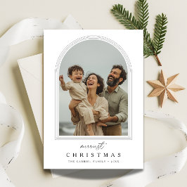 Cartão De Festividades Arch Photo Script saudações de Natal Mais Feliz