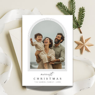 Cartão De Festividades Arch Photo Script saudações de Natal Mais Feliz