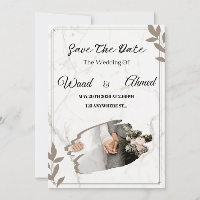 Cartão De Festividades  Arch Wedding Invitation | Modern Aesthetic  (Frente)