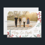 Cartão De Festividades Arch Winter Botanicals Foto Natal<br><div class="desc">Apresentando nossas frutas de inverno pintadas à mão e trabalho de arte de folhagem originais, saudações editáveis de roteiro de pincel e uma forma de foto de arco. A parte traseira da placa vem com um padrão correspondente, e um ponto para uma foto adicional e texto personalizado. Quer personalizar ainda...</div>