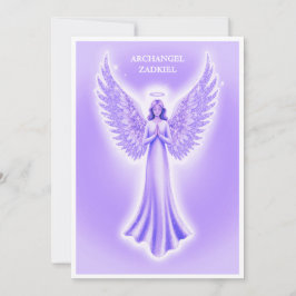 Cartão De Festividades Archangel Zadkiel Purple E White Christmas