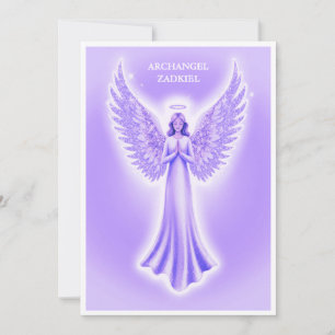 Cartão De Festividades Archangel Zadkiel Purple E White Christmas