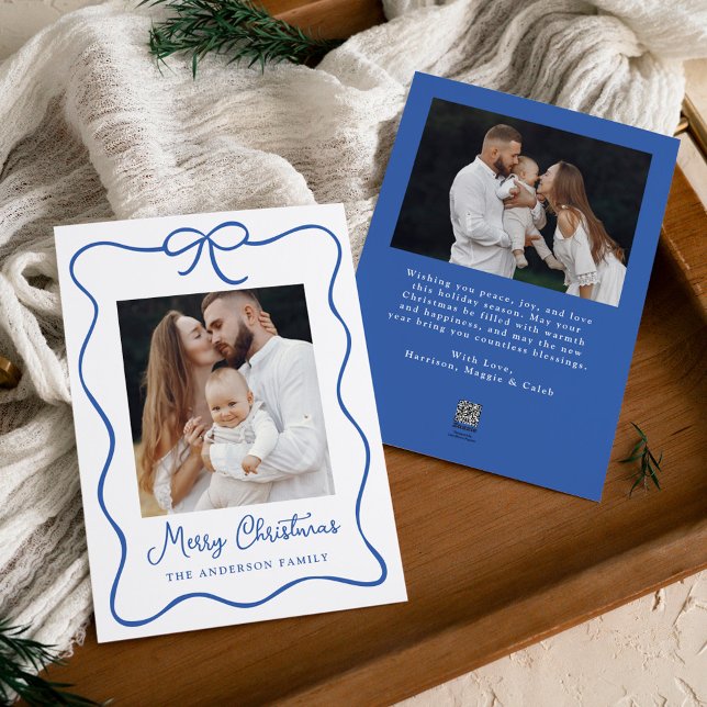 Cartão De Festividades Arco 2 da Faixa de Opções Azul Elegante (Criador carregado)