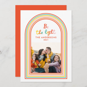 Cartão De Festividades Arco arco-íris colorido 1 fotografia Natal