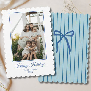 Cartão De Festividades Arco Azul Felizes Férias Preppy Uma Foto