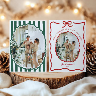 Cartão De Festividades Arco Coquette Feliz Foto de Natal