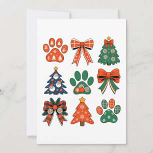Cartão De Festividades Arco de Coquete Cachorro Pata Árvores de Natal Fam
