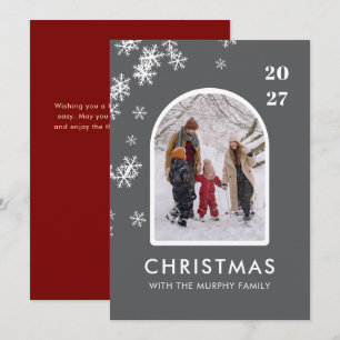 Cartão De Festividades Arco de Flocos de Neve de Natal padrão de foto de