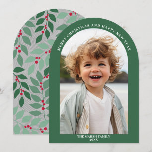 Cartão De Festividades Arco de foto com fundo botânico