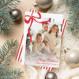 Cartão De Festividades Arco de Foto da Mão Vermelha Brilhante Natal