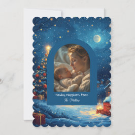 Cartão De Festividades Arco de Foto de Felicidade de Férias de Natal, Tem