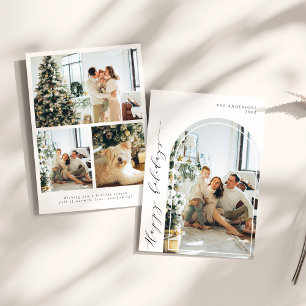 Cartão De Festividades Arco de Fotografias de Feriados Felizes com Script