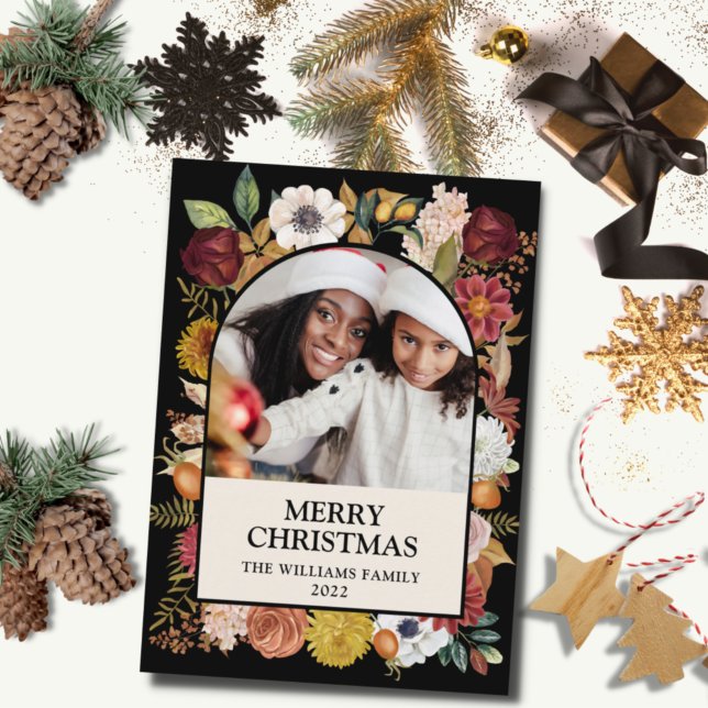 Cartão De Festividades Arco de Fotografias Fbotânico de Natal Preto (Criador carregado)