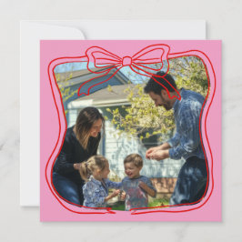 Cartão De Festividades Arco de Moldura Doodle Vermelho Foto Personalizada