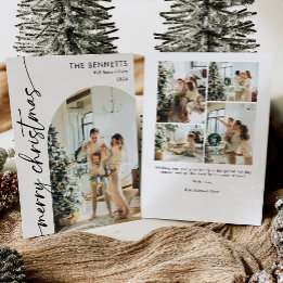 Cartão De Festividades Arco de Natal Boho Simples Moderno para Foto