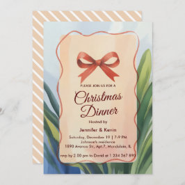 Cartão De Festividades Arco de Natal Botânico com Aquarela Janto