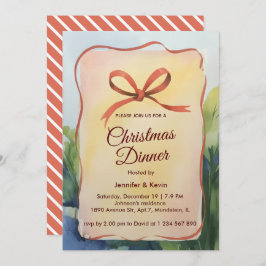 Cartão De Festividades Arco de Natal Botânico com Aquarela Janto