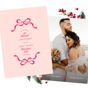 Cartão De Festividades Arco de Natal Casado Retro Rosa Foto