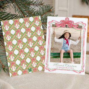 Cartão De Festividades Arco de Natal com Fita de Ric Rac Aquarela