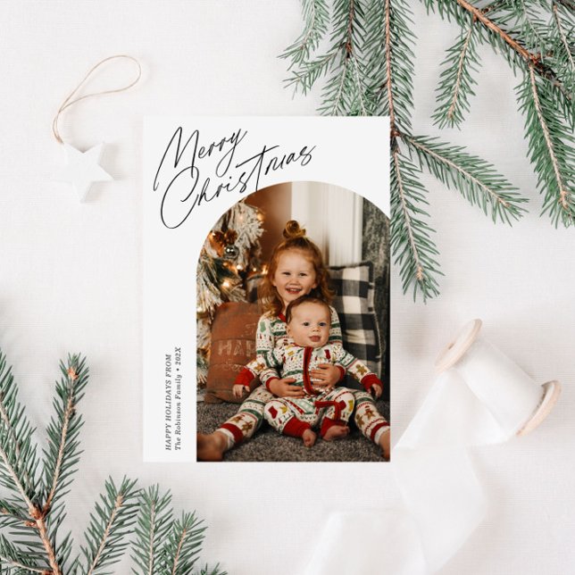 Cartão De Festividades arco de natal de roteiro fino  (Criador carregado)