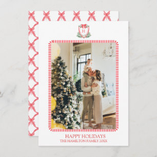 Cartão De Festividades Arco de Natal Monograma Foto do Avô