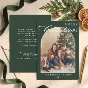 Cartão De Festividades Arco de Natal Verde Esmeralda Foto