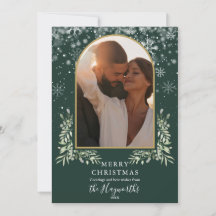 Arco de Ouro da Escritura de Verde Foto Natal