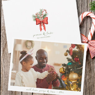 Cartão De Festividades Arco de Paz de Cana de Açúcar Vintage foto Natal
