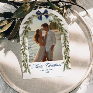 Cartão De Festividades Arco de Sempreverde Costeiro Casados Feliz Foto