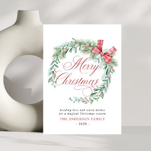 Cartão De Festividades Arco de Wreath Moderno sem Foto Natal