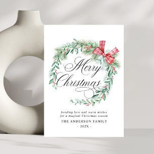 Cartão De Festividades Arco de Wreath Moderno sem Foto Natal